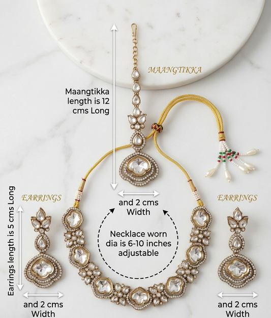 Gold-Toned Kundan Bridal Combo Set