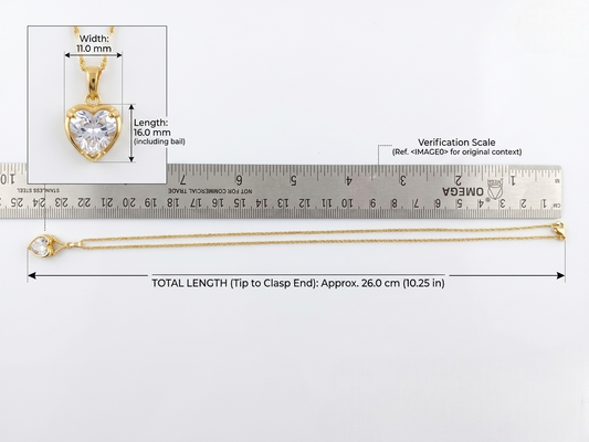 Vaidika Royal Heritage Gold-Toned American Diamond Heart Pendant Necklace