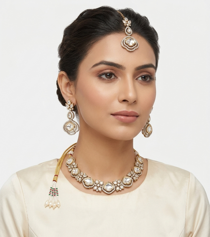 Gold-Toned Kundan Bridal Combo Set