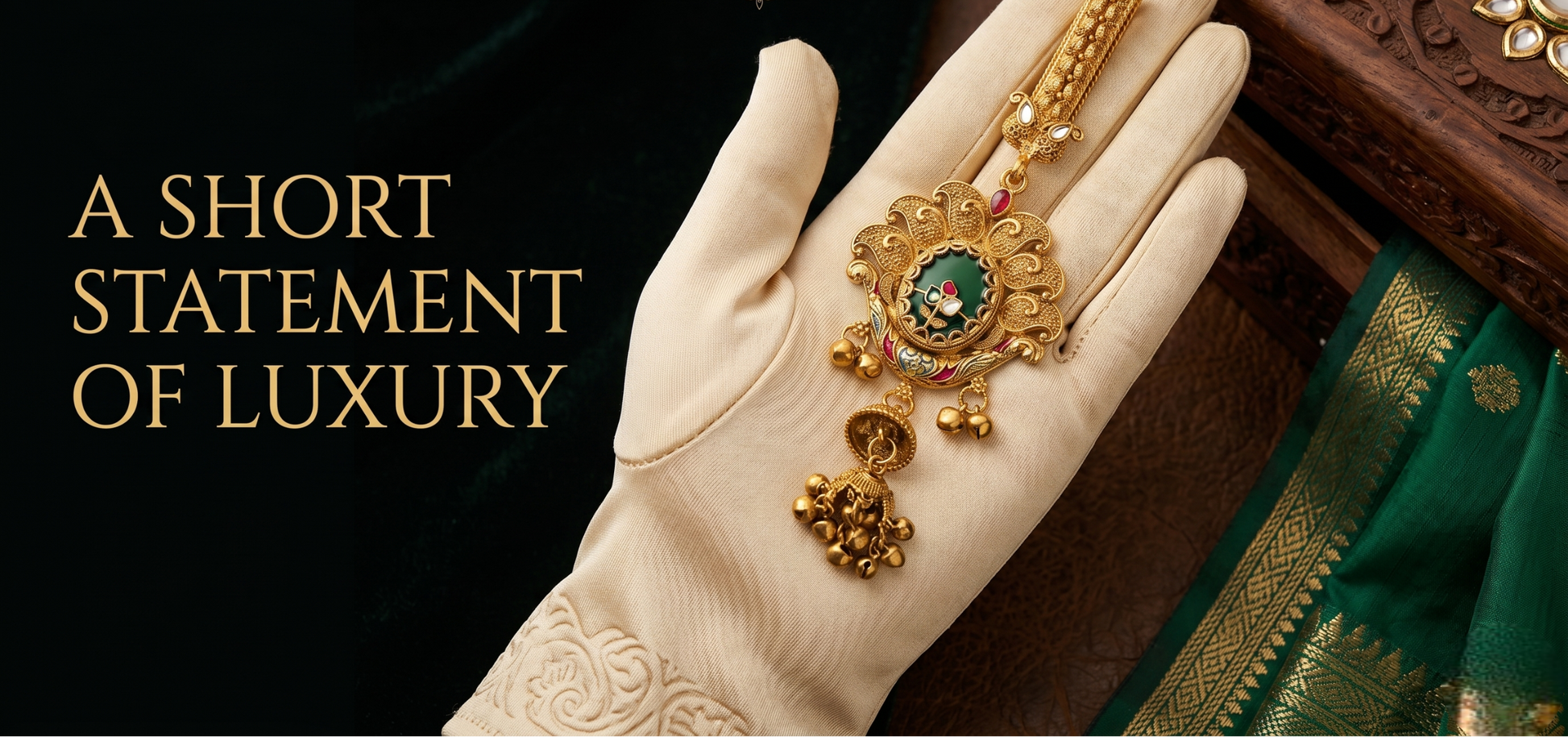 Gold jewelry on a hand